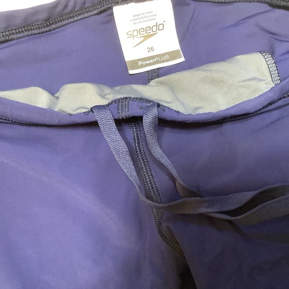 Speedo Swim Trunks Boys Size 26 Age 7-8, Racing Suit PowerPlus Jammer Navy - Picture 3 of 15